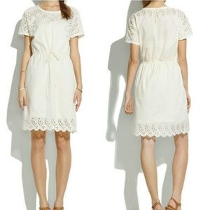 Madewell Ivory Eyelet Wildfield Short Casual Dress
